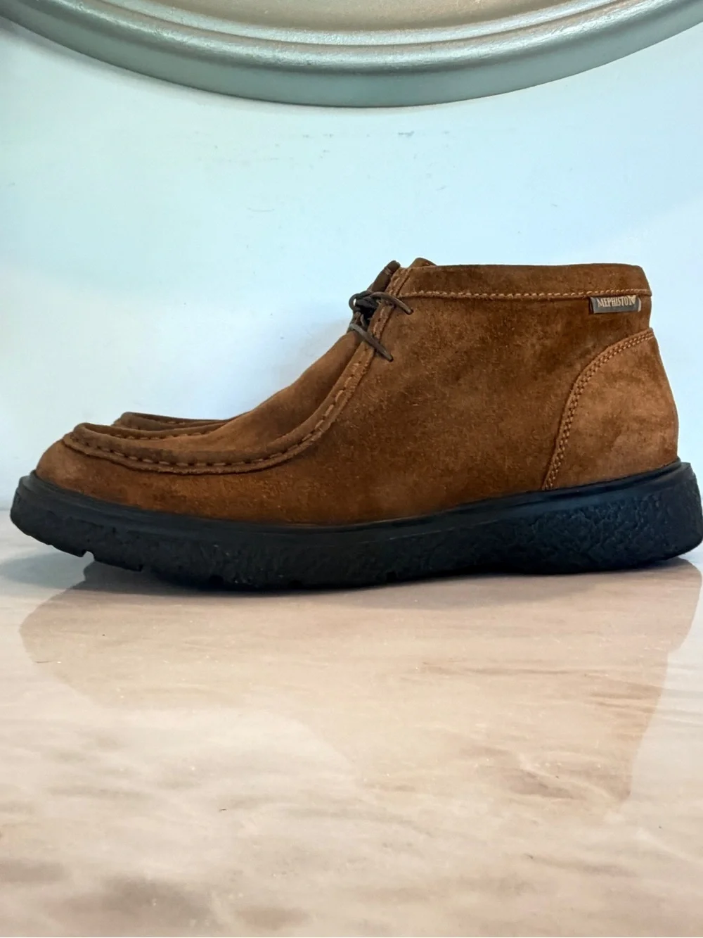 Mephisto Air Jet Mens 9.5 Brown Suede Chukka Boots Comfort Walking Shoes Casual